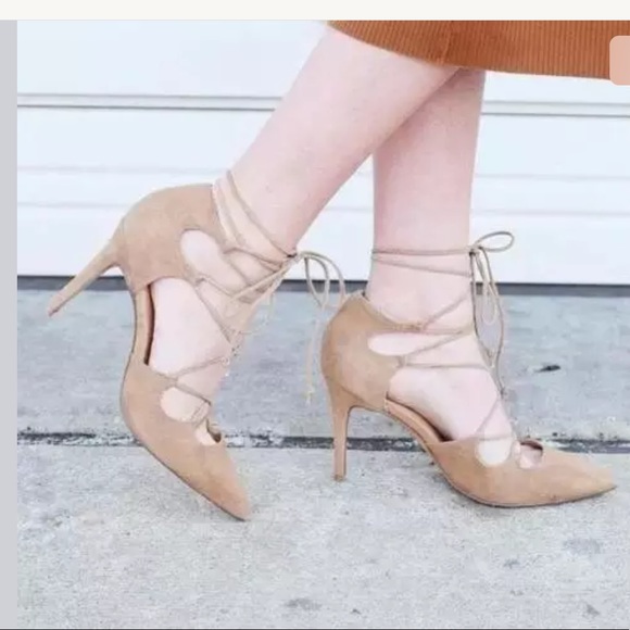 Banana Republic Lace up suede heels - Picture 2 of 8